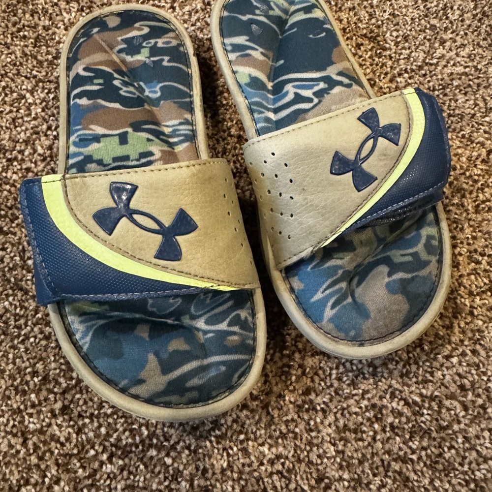 Under Armour Kids Sandals - Blue, Tan, and Green